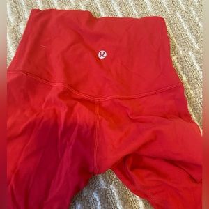 Lululemon red align leggings with pockets